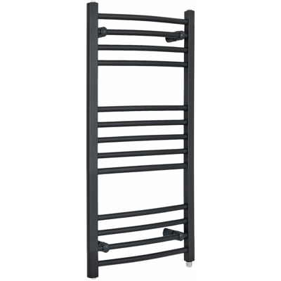 Hudson Reed Artle Scaldasalviette Elettrico Curvo di Design Verticale - Termoarredo Bagno a Scaletta Moderno - Acciaio Antracite - 600W - 1000 x 500mm
