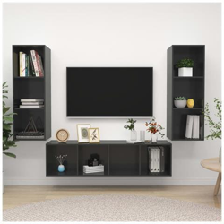 Set Mobile Tv 3 Pz Grigio Lucido In Truciolato precio