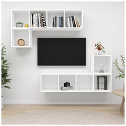Set Mobile Tv 4 Pz Bianco In Truciolato en oferta