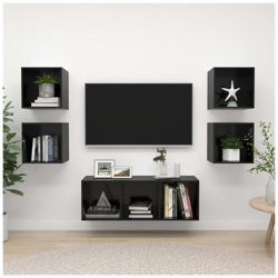 Set Mobile Tv 5 Pz Nero Lucido In Truciolato en oferta
