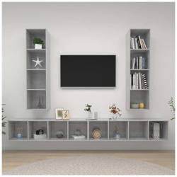 Mobile Tv A Parete 4 Pz Grigio Cemento In Truciolato en oferta