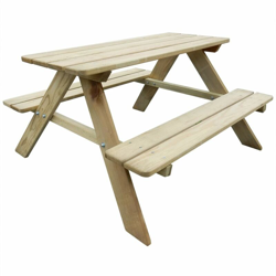 YOUTHUP Tavolo da Picnic per Bambini 89 x 89,6 x 50,8 cm in Legno di Pino - Beige características