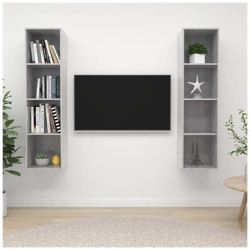 Mobile Tv A Parete 2 Pz Grigio Cemento In Truciolato en oferta