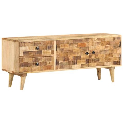 Mobile Porta Tv 120x30x45 Cm In Legno Massello Di Mango