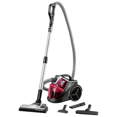 RO6743EA Ergo Force Cyclonic Aspirapolvere a Traino senza Sacco Capacità 2 Lt. Potenza 700 Watt Colore Rosso / Nero