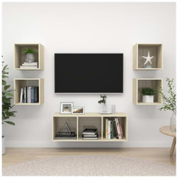 Set Porta Tv 5 Pz Rovere Sonoma In Truciolato precio
