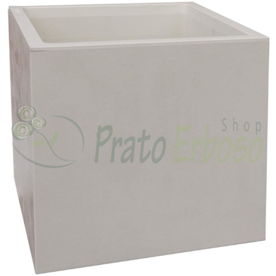 Vaso Millennium Cubo 39 Cm Perla Deroma Giardino Piante Vasi Interno Casa