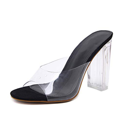 Tomwell Scarpa Donna Sintetica Sandalo Tacco Trasparente Perspex Peep Toe Lacci Bassi Donna Estivi Sandali Tacco Alto Trasparenti C Nero 40 EU características