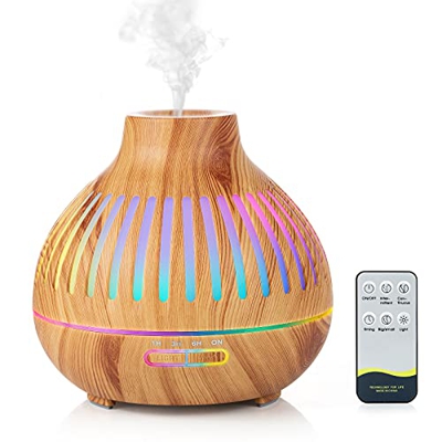Czemo 400ml Diffusore di Oli Essenziali Ultrasuoni Diffusore di Aroma con Telecomando, Aromaterapia Elettrico Profumatore per Ambienti, Casa, Yoga