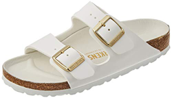 Birkenstock Sandales Arizona Birko-Flor Or, Sandali Donna, Blanc Hex Blanc/Boucle Oro, 36 EU Étroit precio