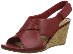 Clarks Margee Eve, Sandali con Tacco Donna, Red Leather, 37 EU precio