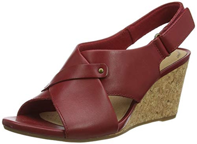 Clarks Margee Eve, Sandali con Tacco Donna, Red Leather, 37 EU