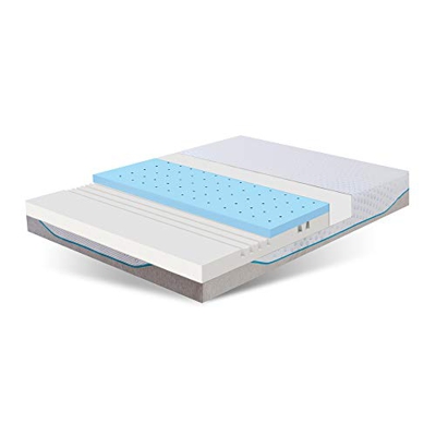 Movian - Materasso singolo in memory gel a 9 zone con coprimaterasso sfoderabile, 80 x 190 x 25 cm