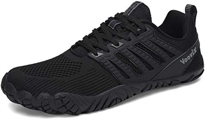 Voovix Uomo Donna Minimaliste Barefoot Scarpe da Unisex Trail Running Scarpa da Camminata Leggere Antiscivolo, Nero45