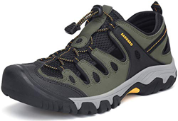 Sandali Uomo Trekking Sportivi Pelle Traspirante Casual Scarpe Outdoor Estivi Verde 44 precio