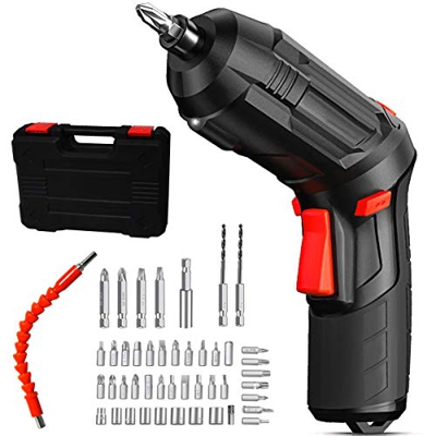 Cacciavite a batteria ricaricabile 47 pezzi Set 4.8v 1800mah Scatola di immagazzinaggio cavo USB Luce a LED Pieghevole portatile compatto 3.5N / M Kit