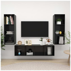 Set Mobile Tv 3 Pz Nero Lucido In Truciolato precio