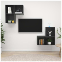 Set Mobile Tv 4 Pz Grigio Lucido In Truciolato en oferta