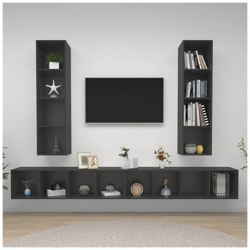Mobile Tv A Parete 4 Pz Grigio In Truciolato precio