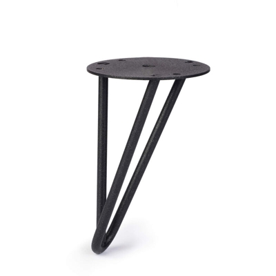 Gambe di legno rotonde stile industriale e minimalista per mobili bassi fai da te. Altezza di 16 cm. Realizzata in acciaio con finitura nero. Per il