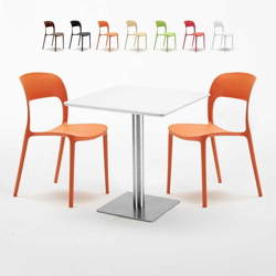 Tavolo 70x70 cm con 2 sedie colorate Restaurant Strawberry | Arancione características