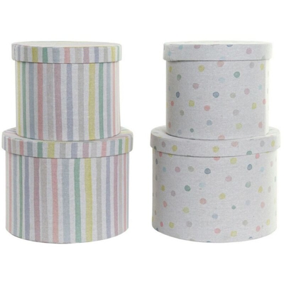 Set di Scatole Decorative DKD Home Decor Poliestere Cartone (2 pcs)