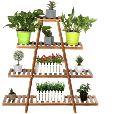 Supporto per piante in legno Supporto per fioriera per interni da esterno Mensola da giardino Vasi da fiori 104 * 25 * 140 cm