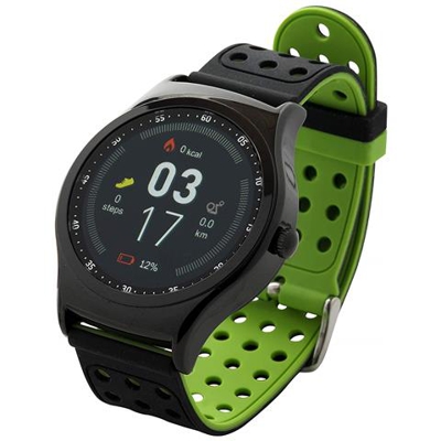 Smartwatch SW-450 Display 1.3'' Bluetooth per Fitness con Contapassi e Cardiofrequenzimetro Nero / Verde - Europa