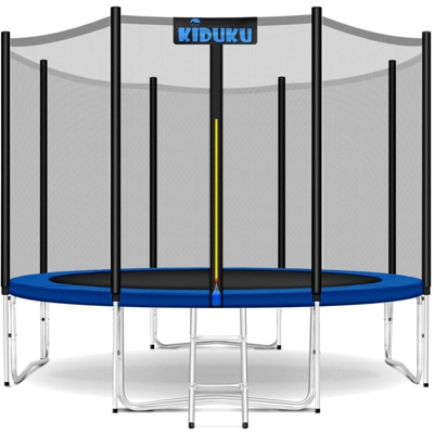 KIDUKU® Trampolino, Tappeto Elastico per Giardino Ø 427 cm | Set Completo con Rete di Sicurezza, Scaletta, Copertura, Ancoraggi e Accessori |