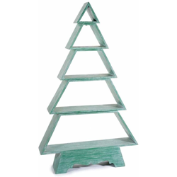 Albero di Natale in legno verde con mensole espositore Natalizie altezza 95 centimetri características