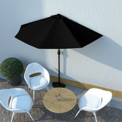 Ombrellone Balcone Palo in Alluminio Nero 270x135x245cm a Meta precio