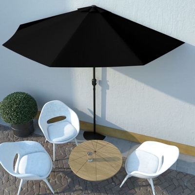 Ombrellone Balcone Palo in Alluminio Nero 300x150x253cm a Meta