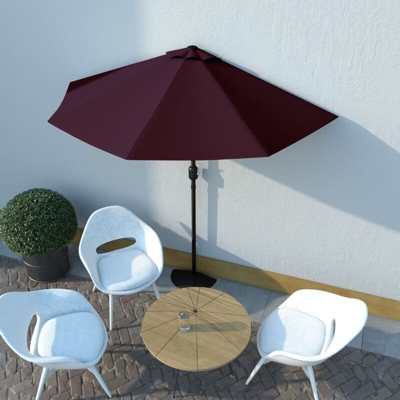 Ombrellone Balcone Palo in Alluminio Bordo 270x135x245cm a Meta