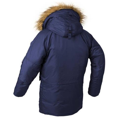 Cappuccio Lungo Giacca Invernale In Pelliccia, Bomber Tattico [ blu / Xl]