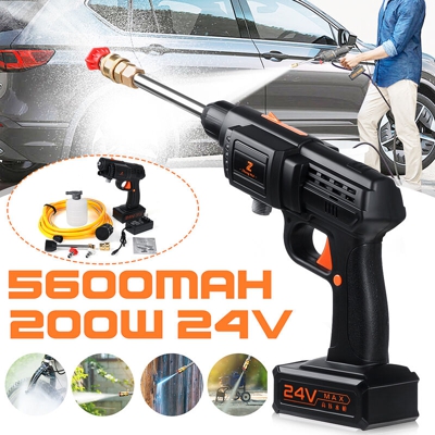 Strumento per la pulizia del giardino con irrigatore a getto d'acqua ad alta pressione senza fili Jet 200W 24V 5600mAh