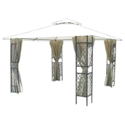 Gazebo in Acciaio Verniciato con Tenda Parasole Cuspide Antivento 340x340cm características