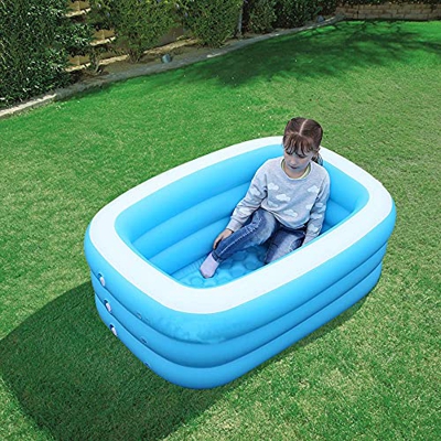Coota Piscina di Famiglia Rettangolare per Giardino, in PVC Ispessito Gonfiabile, per Bambini, per giornate estive, Feste in Acqua, Giardino, Cortile 