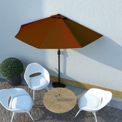 Ombrellone Balcone Palo Alluminio Terracotta 270x135x245cm Meta en oferta