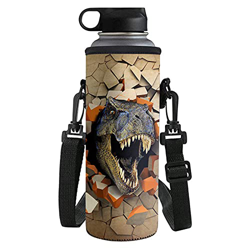 Coloranimal Cool Dinosaur Printed Neoprene Water Drink Bottle Cooler Borsa a tracolla per il trasporto con borsa a tracolla per esterni en oferta