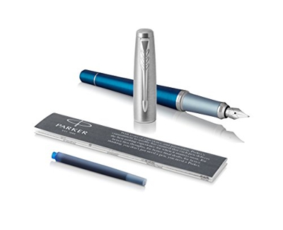 PARKER Urban penna stilografica, Premium Dark Blue (blu scuro), pennino sottile e ricarica di inchiostro blu (1931563)