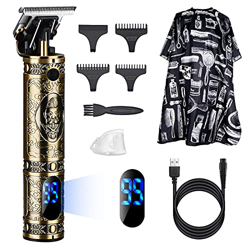 Tagliacapelli Uomo Professionale, 0 mm Precisione Rasoio Elettrico Barba, T-Blade Impermeabile Tagliatrice Elettrico Capelli con 3 Pettini e Mantello  características