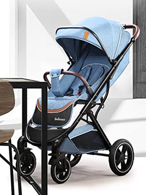 Belecoo Passeggino Leggero Pieghevole Regolabile Compatto per Bambini fino a 3 Anni Carrello Pieghevole con Una Mano con Ruote in Gomma Cesto Portaogg