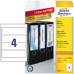 Avery Border Binder Labels, White 192 x 61mm (25) características