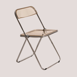 SKLUM Sedia pieghevole metallica Kepko Beige lino fumé Policarbonato - Ferro características