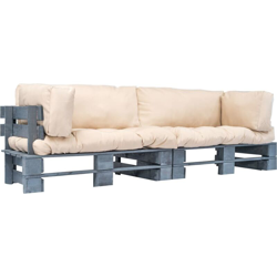 Divani da Giardino Pallet 2 pz Cuscini Sabbia Legno di Pino FSC características