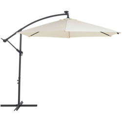 Ombrellone beige con illuminazione LED Ø285 cm CORVAL en oferta