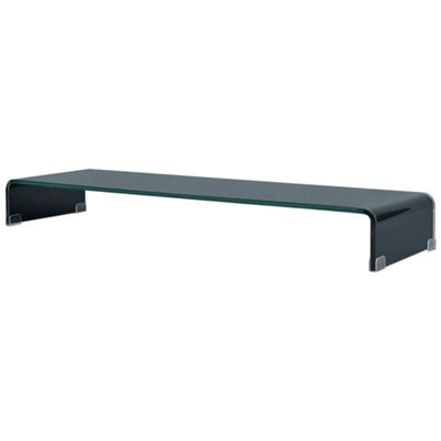 Mobile / rialzo Porta Tv In Vetro Nero 110x30x13 Cm