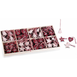 Set 128 decorazioni per albero di Natale in legno assortite precio