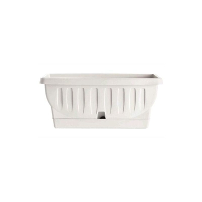 Bama Fioriera Balconetta in resina con Sottovaso mo. Natura 40,5x19x17,5H cm Bianco