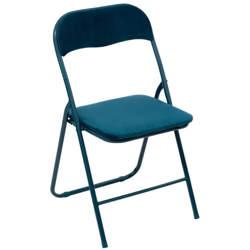 Sedia pieghevole salvaspazio in velluto Blu 39x39x h79 cm características
